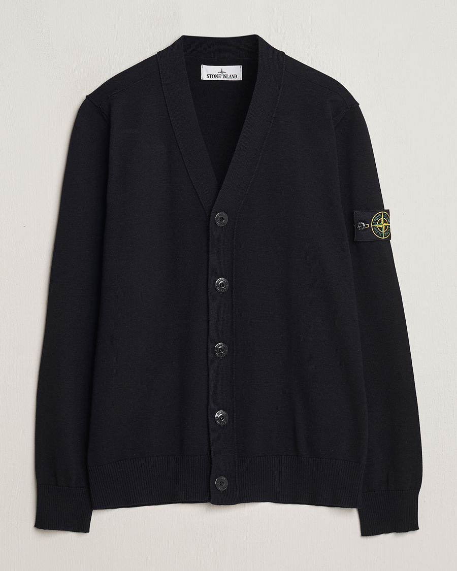 Herre | Gensere | Stone Island | Soft Organic Cotton Cardigan Black