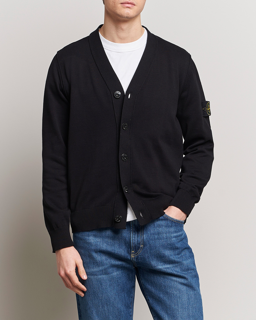 Herre |  | Stone Island | Soft Organic Cotton Cardigan Black