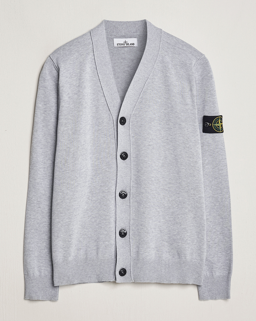 Herre | Gensere | Stone Island | Soft Organic Cotton Cardigan Dark Grey Melange