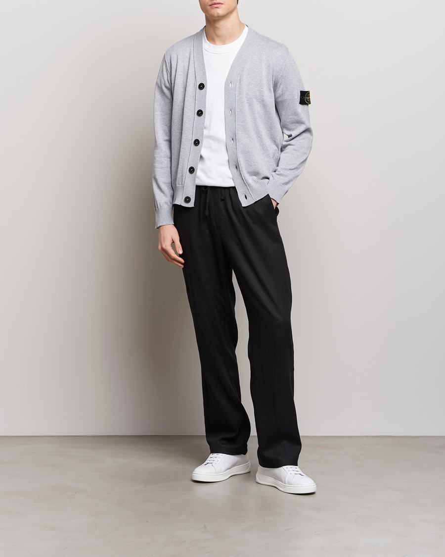 Herre | Gensere | Stone Island | Soft Organic Cotton Cardigan Dark Grey Melange