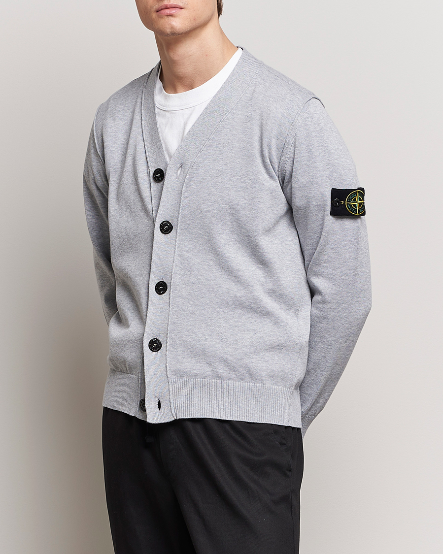 Herre | Gensere | Stone Island | Soft Organic Cotton Cardigan Dark Grey Melange