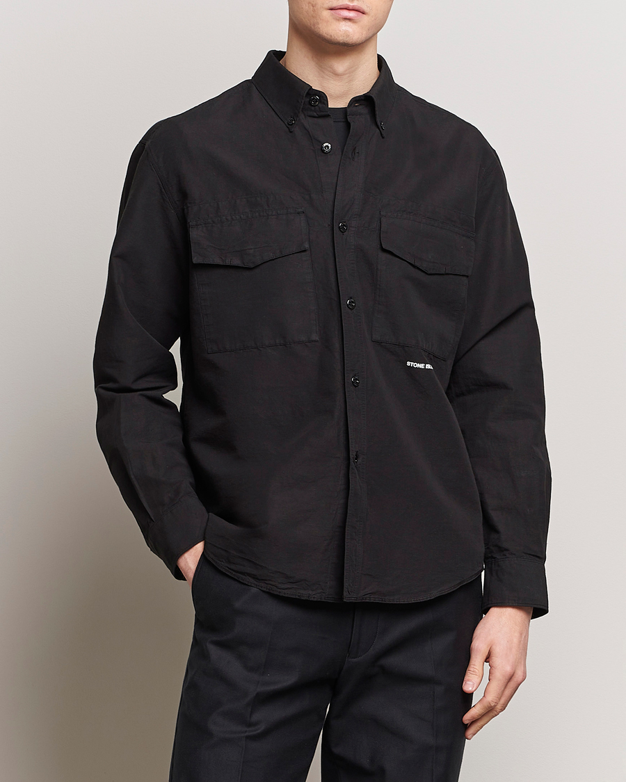 Men | Stone Island | Stone Island | Cotton/Hemp Pocket Overshirt Black