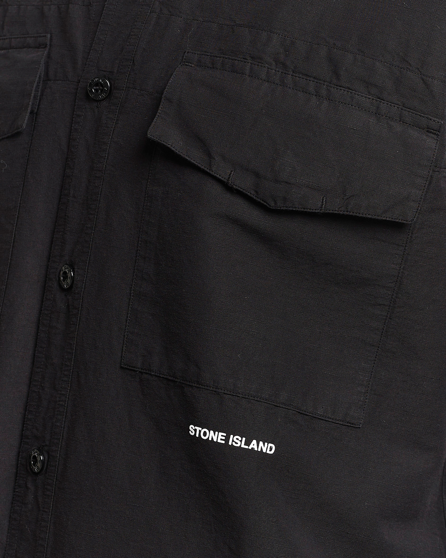 Herre | Skjorter | Stone Island | Cotton/Hemp Pocket Overshirt Black