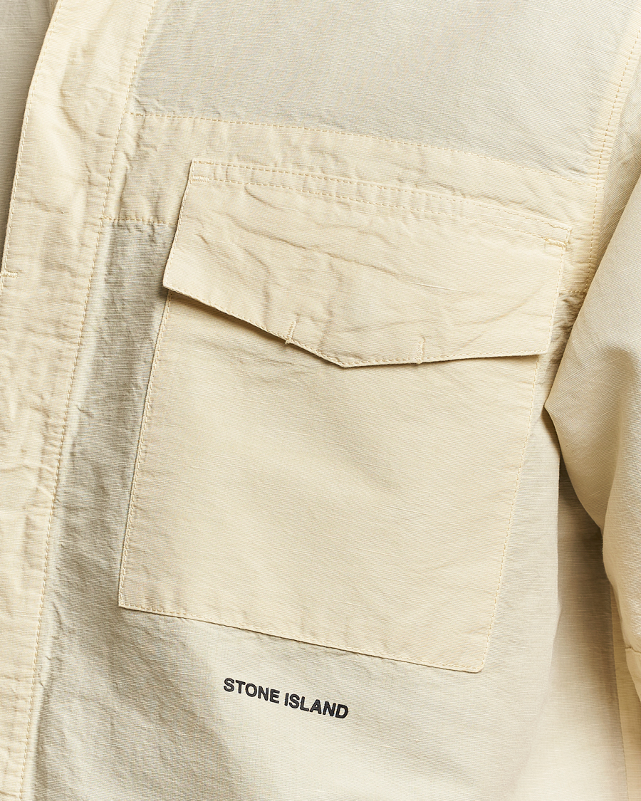 Herre | Skjorter | Stone Island | Cotton/Hemp Short Sleeve Shirts Beige