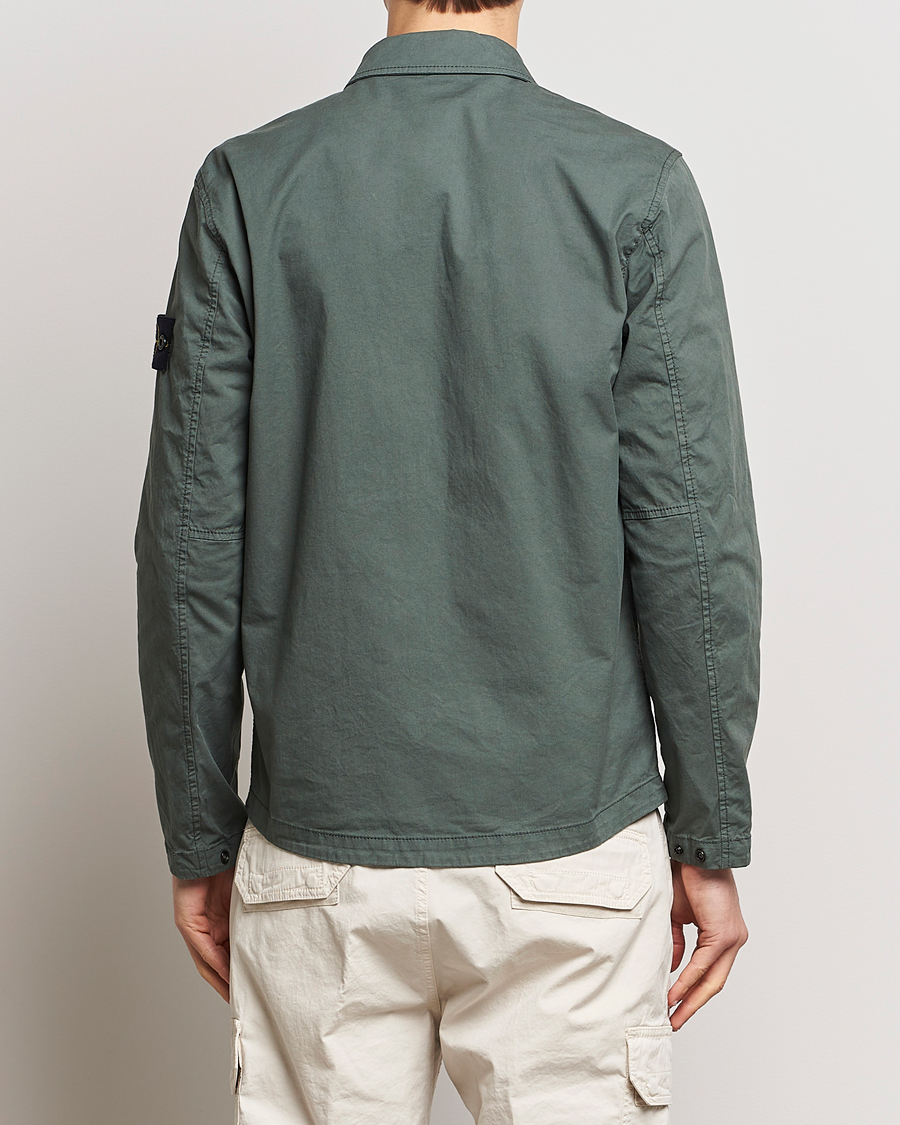 Herre | Skjorter | Stone Island | Cotton Twill Stretch Zip Overshirt Musk