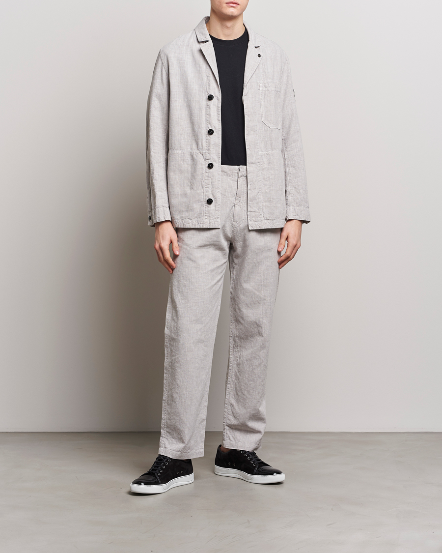 Herre | Dresser | Stone Island | Linen Nylon Relaxed Suit Dove Grey