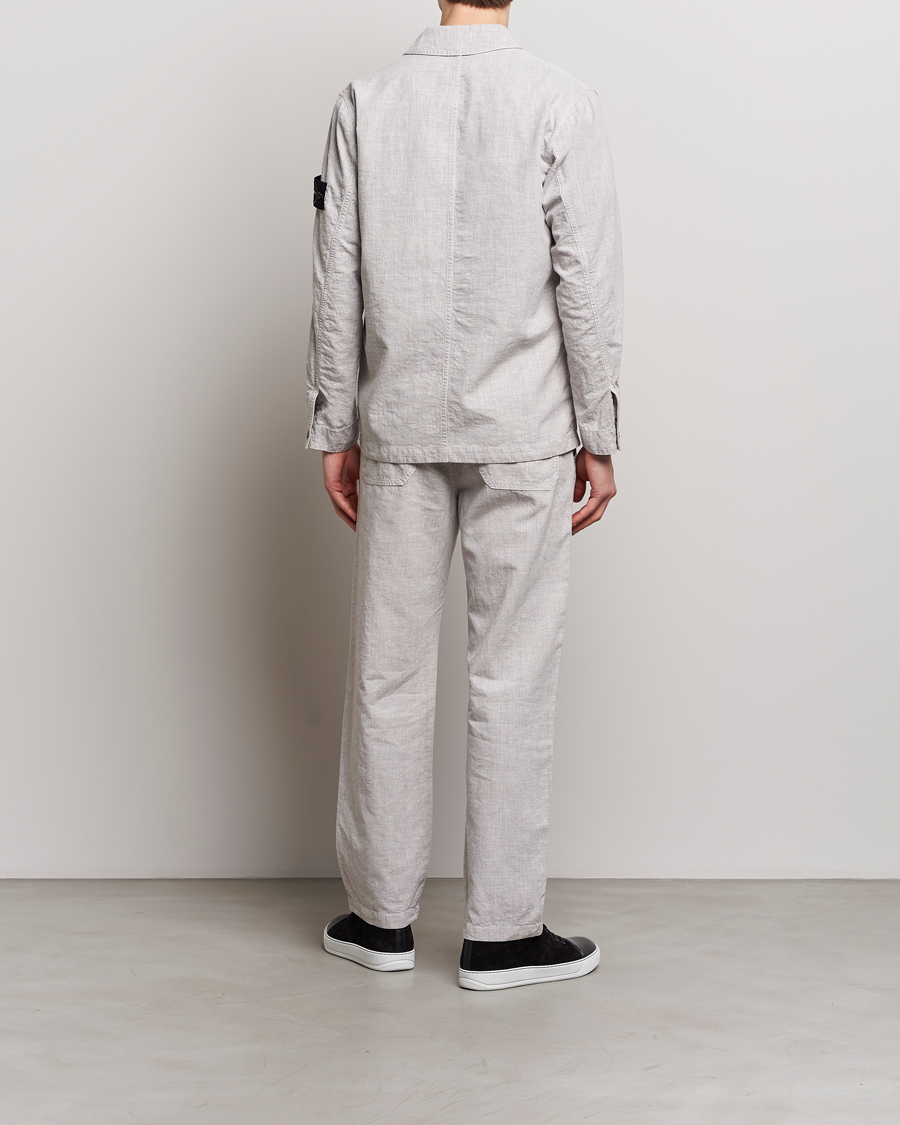 Herre | Plagg i lin | Stone Island | Linen Nylon Relaxed Suit Dove Grey