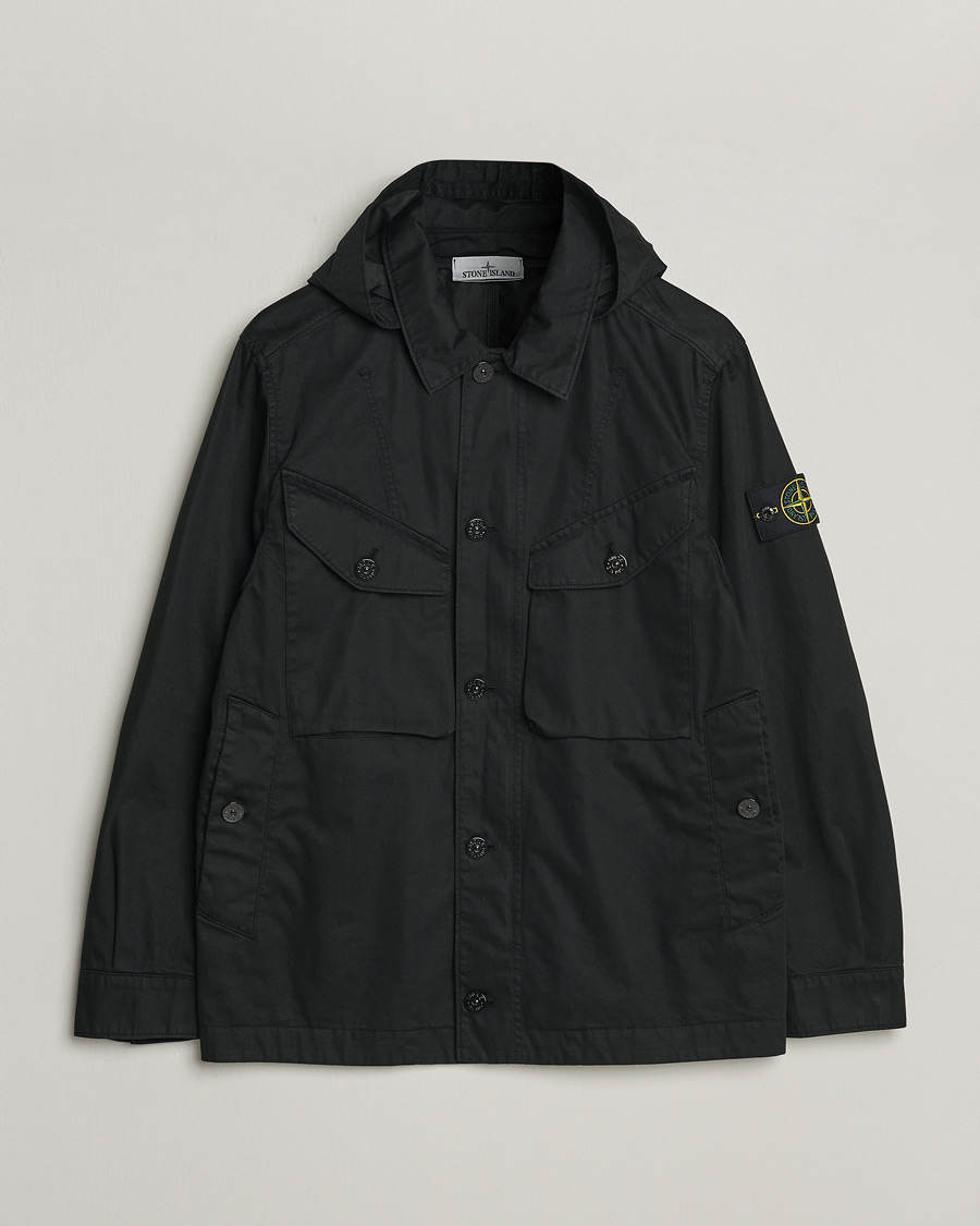 Herre | Jakker | Stone Island | Bio Rasso TC Cotton Hooded Jacket Black