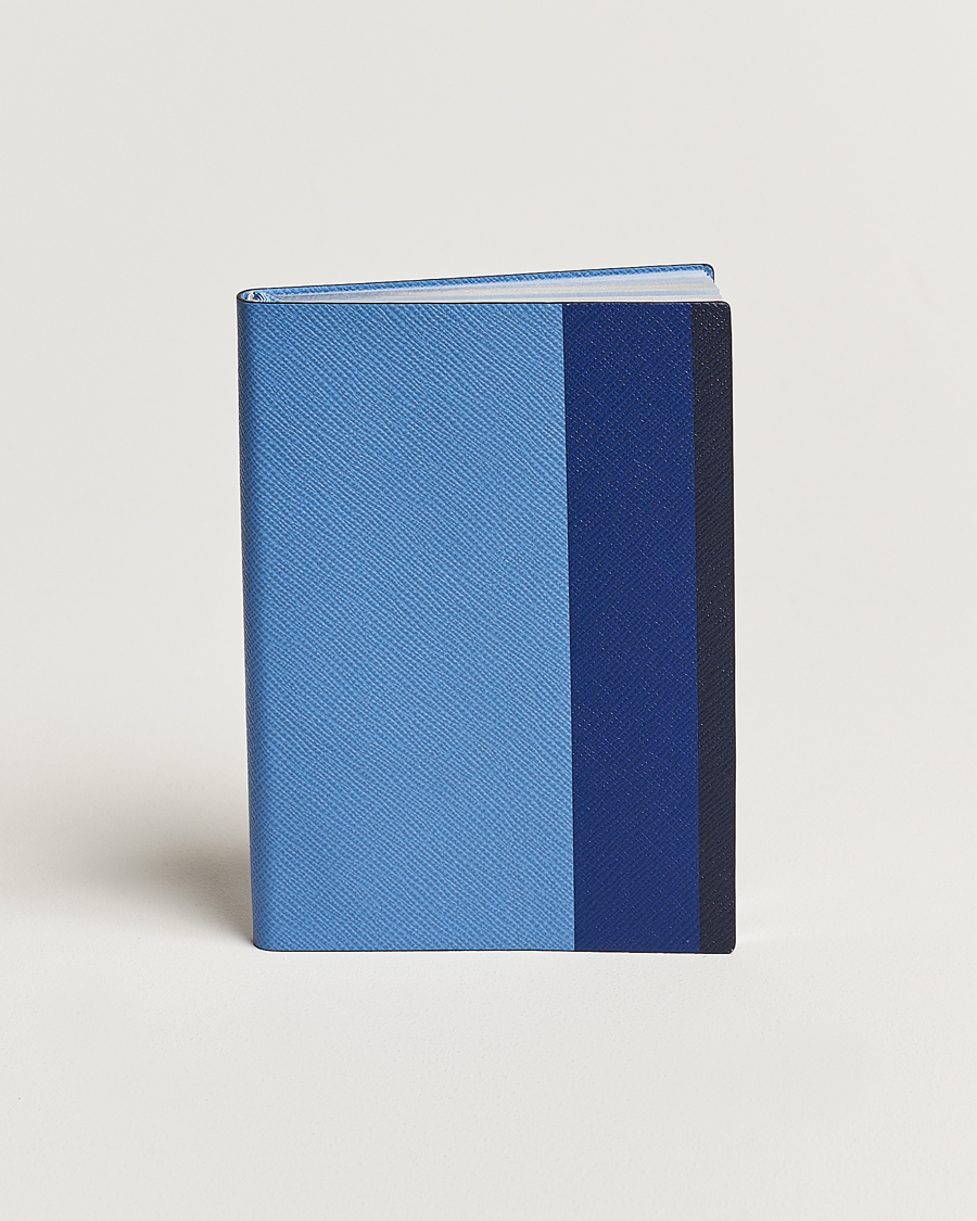 Herre | Smythson Soho Notebook Ribbon Stripe Nile Blue | Smythson | Soho Notebook Ribbon Stripe Nile Blue