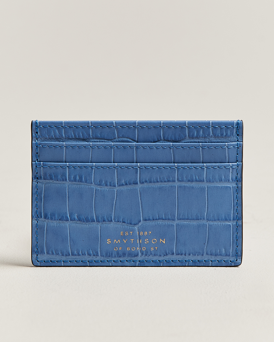 Herre | Smythson Mara Flat Cardholder Nile Blue | Smythson | Mara Flat Cardholder Nile Blue