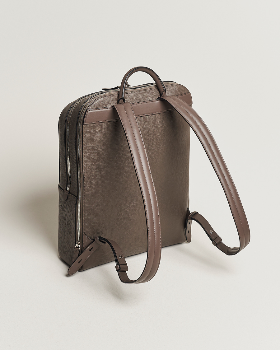 Herre | Vesker | Smythson | Ludlow Zip Around Backpack Dark Taupe
