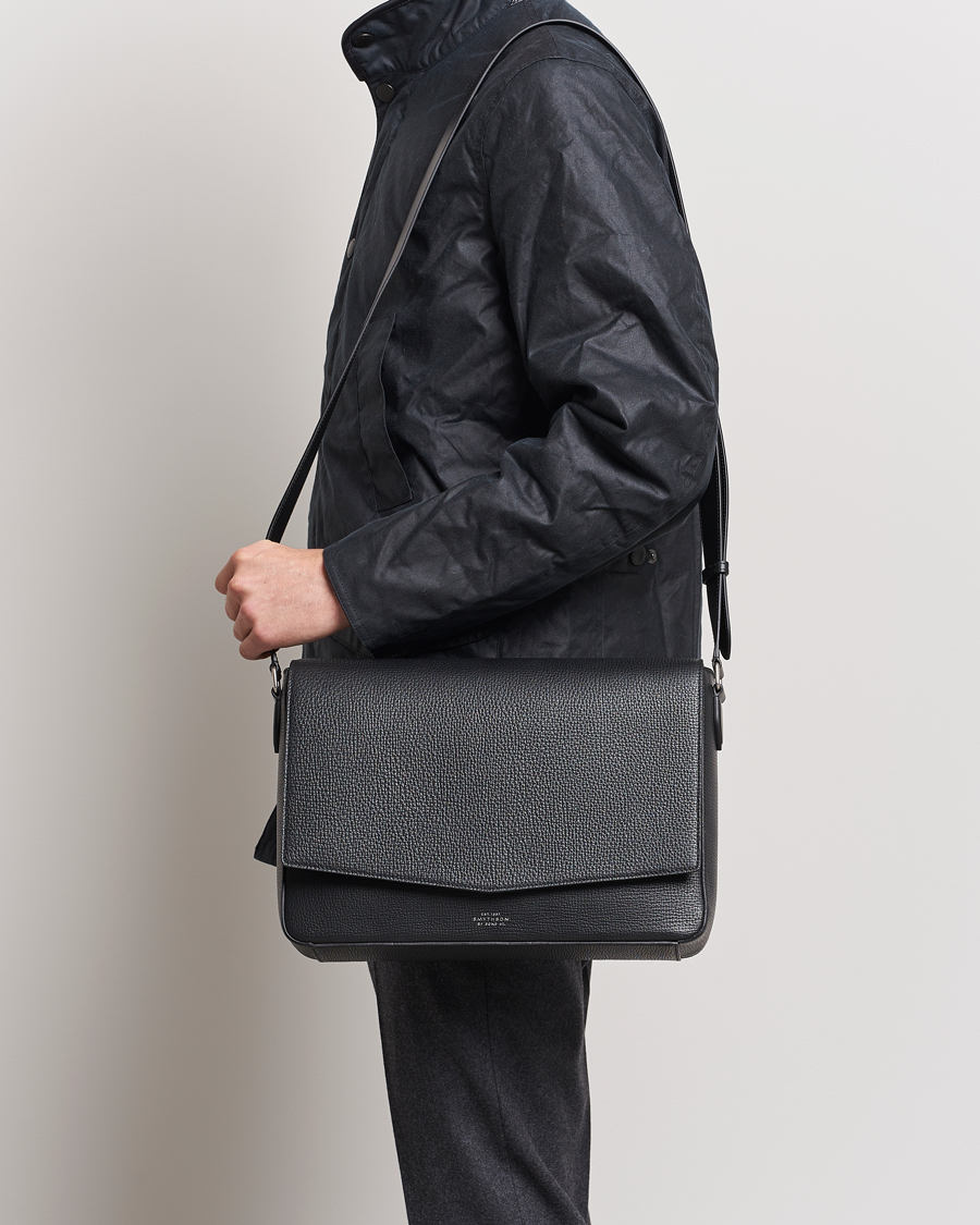 Herre | Vesker | Smythson | Ludlow Messenger Bag Black