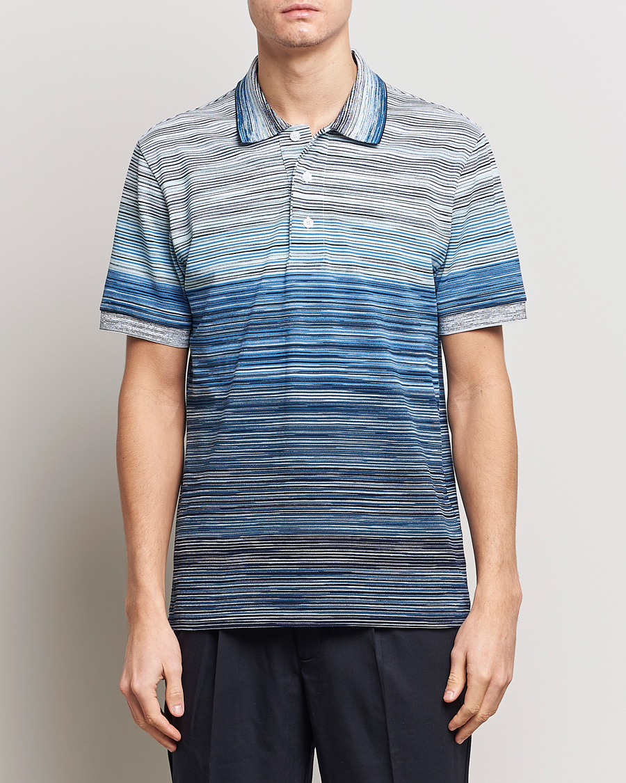 Herre | Italian Department | Missoni | Space Dyed Polo Blue