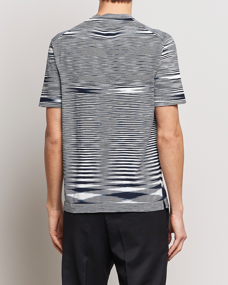 Herre | T-Shirts | Missoni | Space Dyed Knitted T-Shirt White/Navy