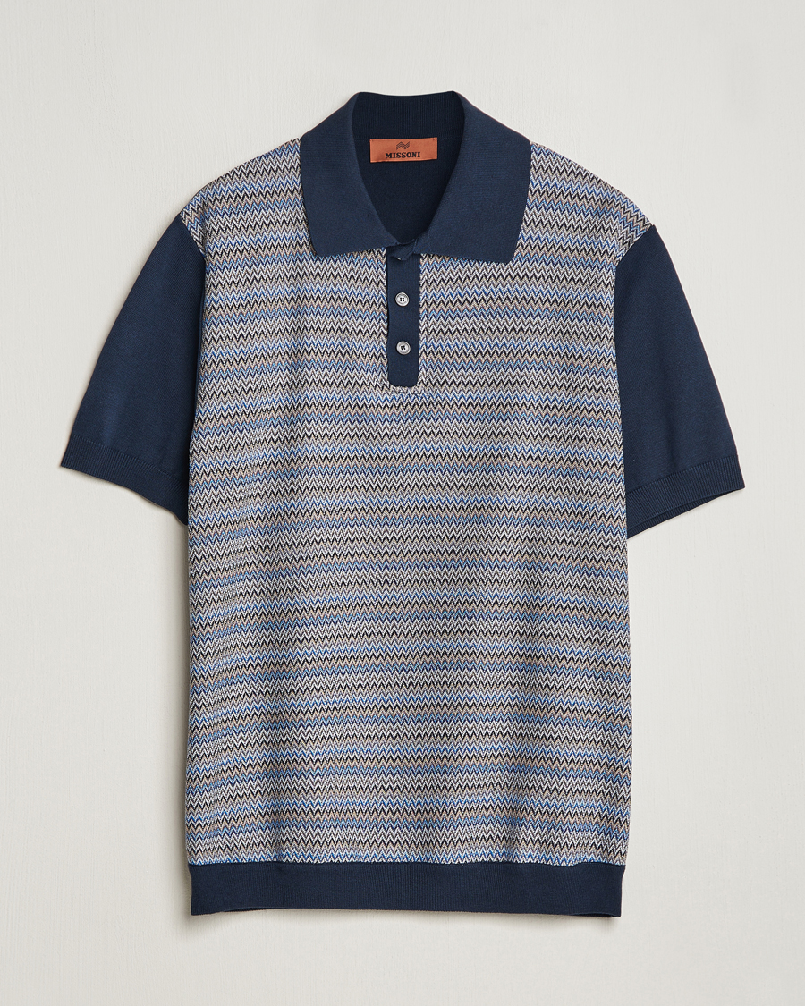 Herre | Pikéer | Missoni | Cotton/Silk Resort Polo Navy