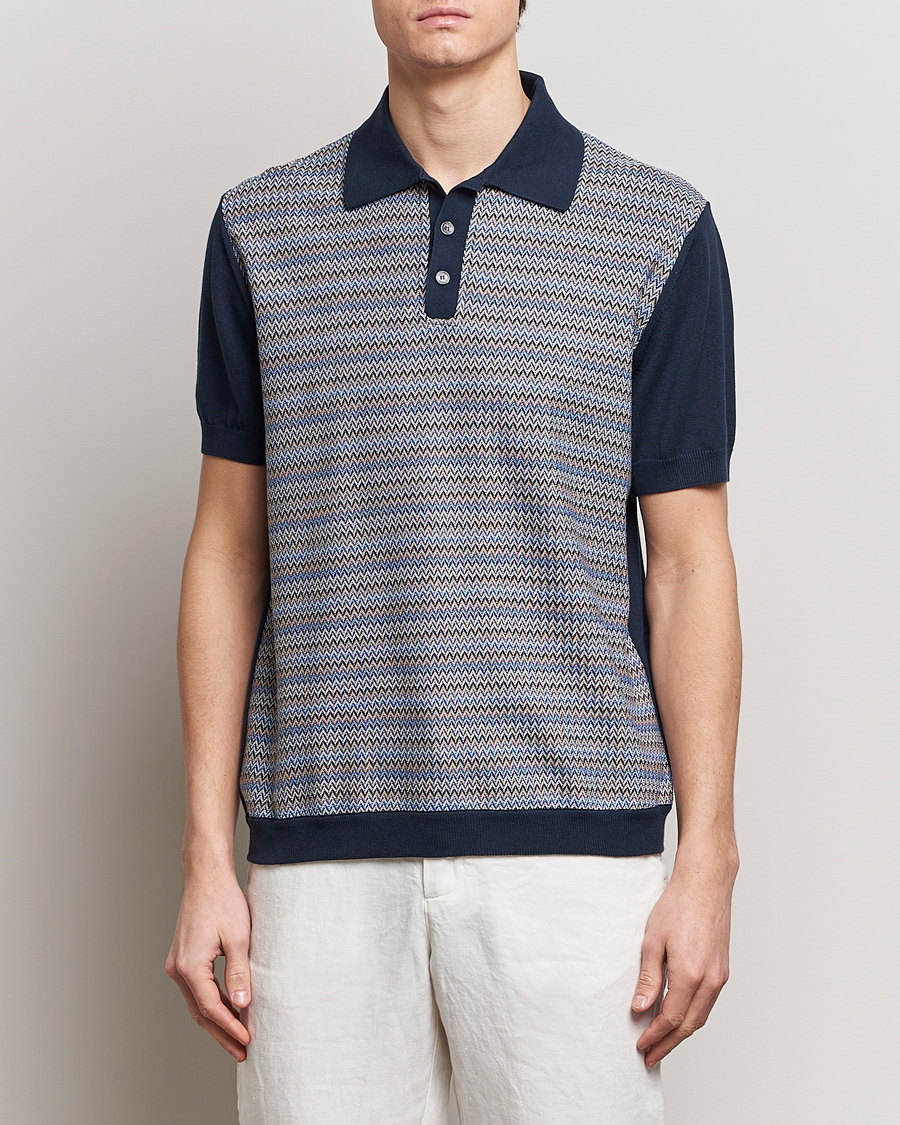 Herre | Kortermet piké | Missoni | Cotton/Silk Resort Polo Navy