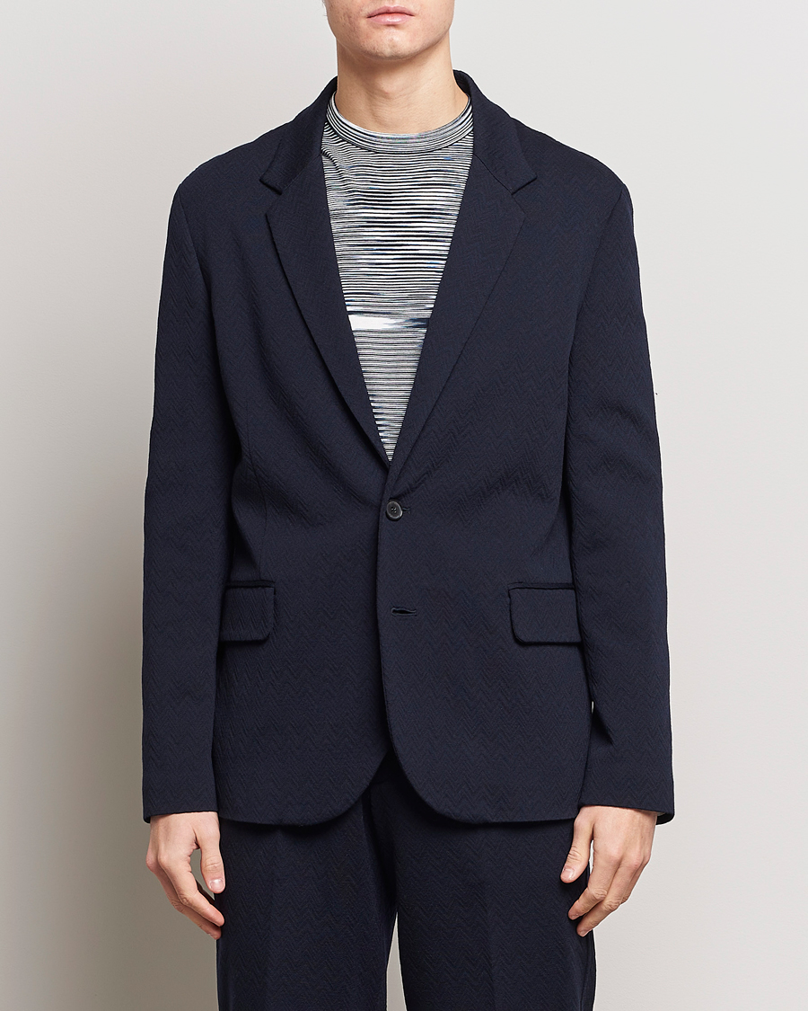 Herre | Italian Department | Missoni | Chevron Wool Blazer Navy