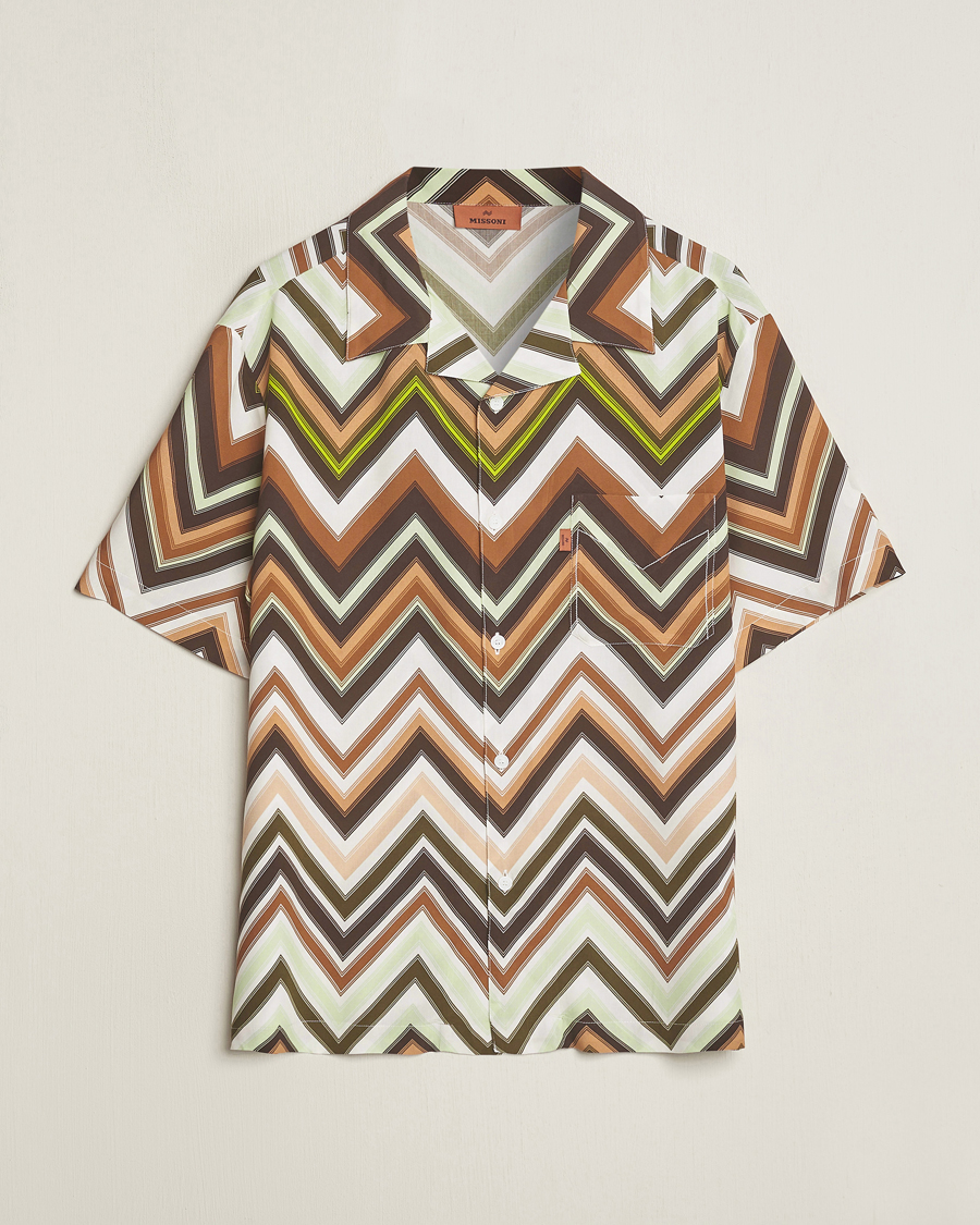Herre | Skjorter | Missoni | Zig Zag Printed Camp Shirt Brown/Green