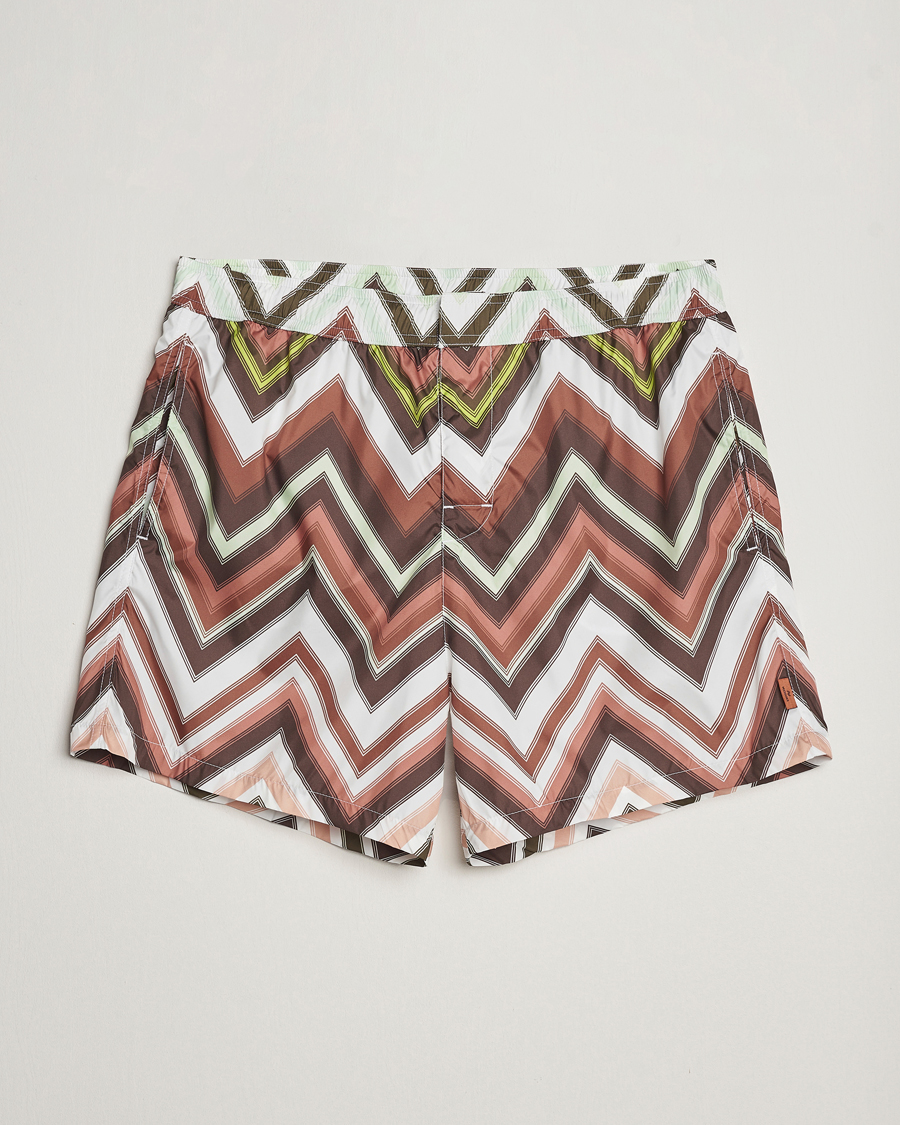 Herre | Badeshorts | Missoni | Zig Zag Printed Swim Shorts Brown/Green