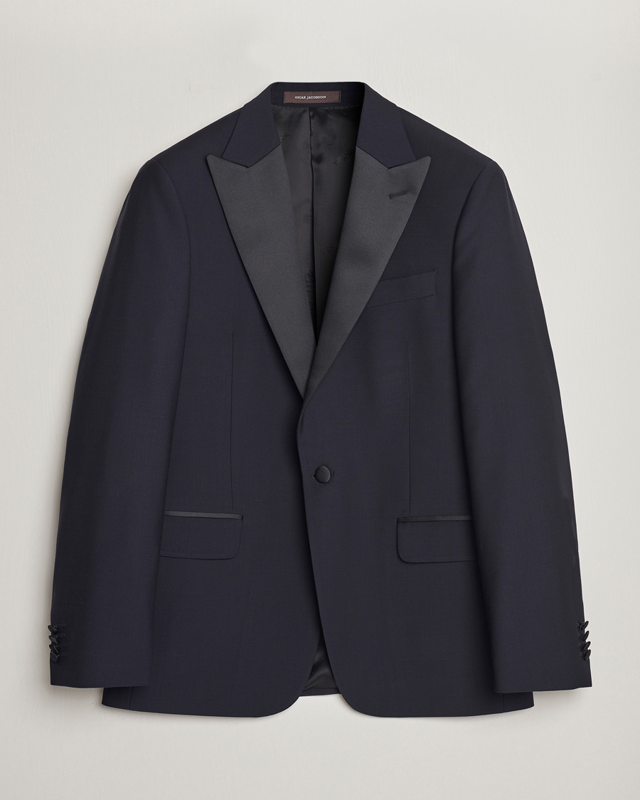Herre | Dressjakker | Oscar Jacobson | Frampton Wool Tuxedo Blazer Navy