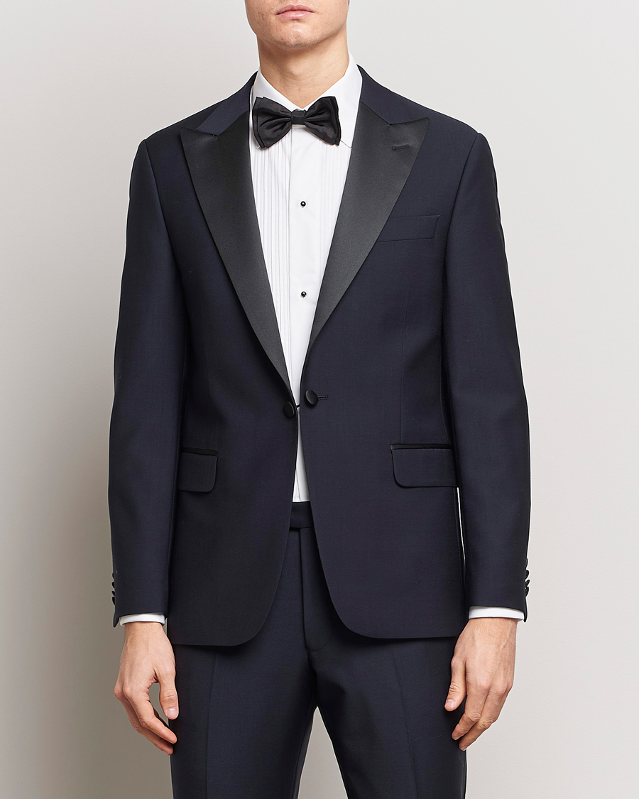 Herr | Kavajer | Oscar Jacobson | Frampton Wool Tuxedo Blazer Navy