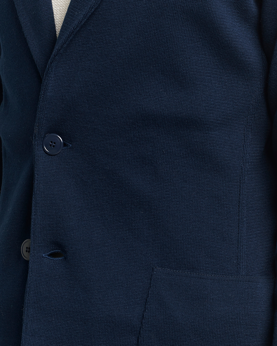 Herre | Dressjakker | Lardini | Knitted Cotton Blazer Navy