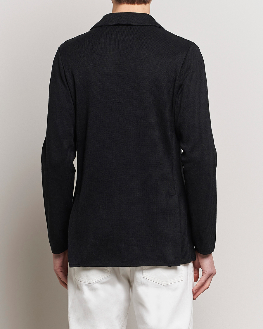 Herre | Dressjakker | Lardini | Knitted Cotton Blazer Black