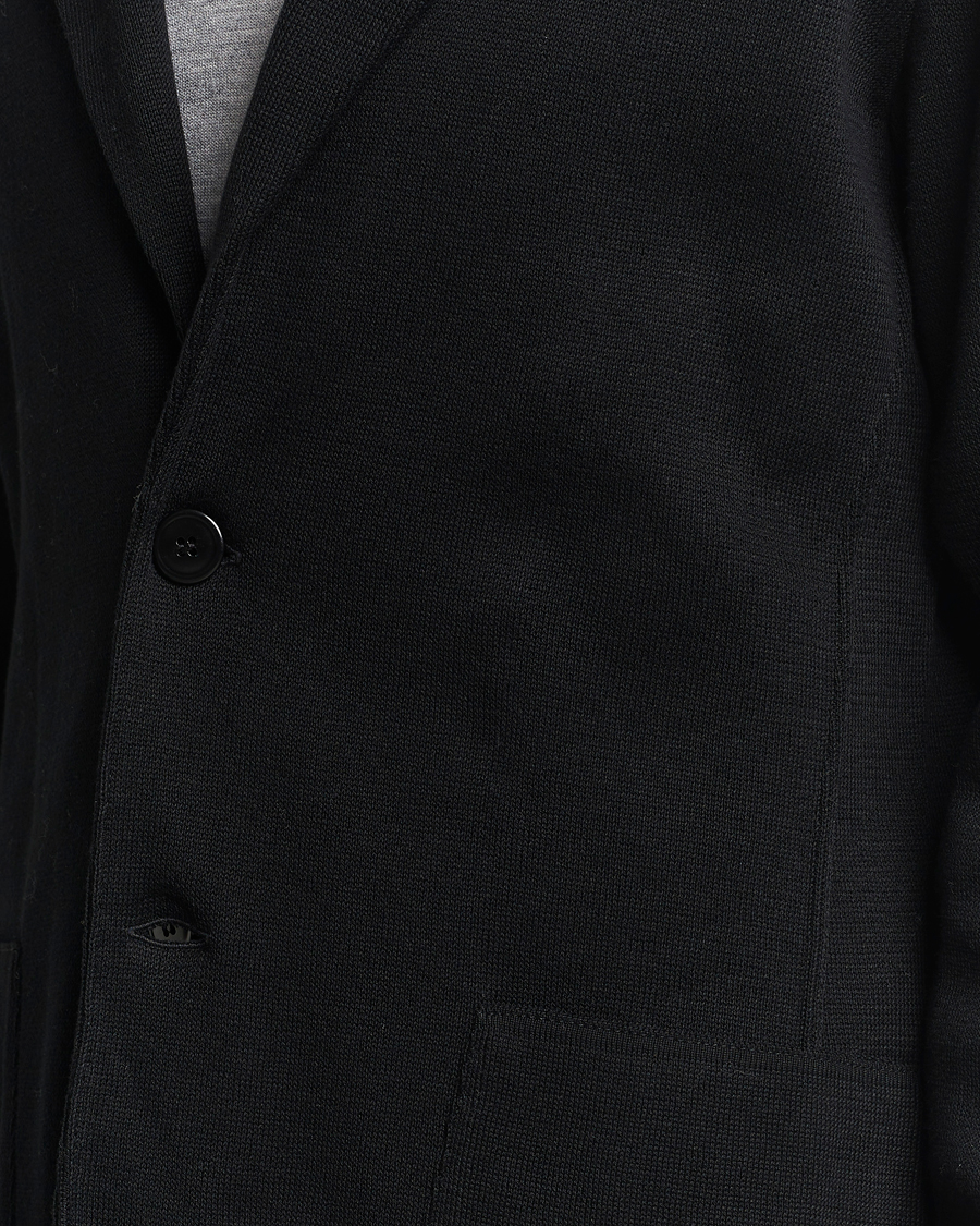 Herre | Dressjakker | Lardini | Knitted Cotton Blazer Black