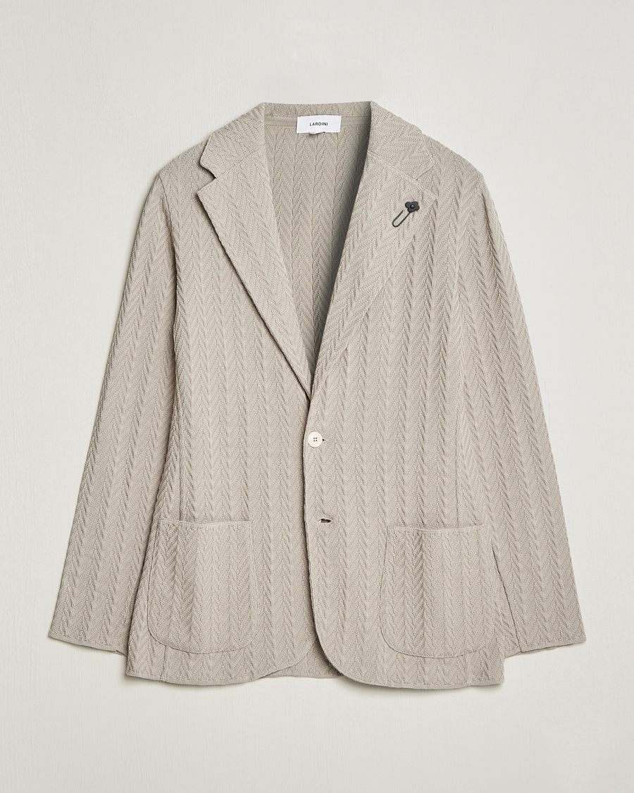 Herre | Dressjakker | Lardini | Knitted Structure Cotton Blazer Beige