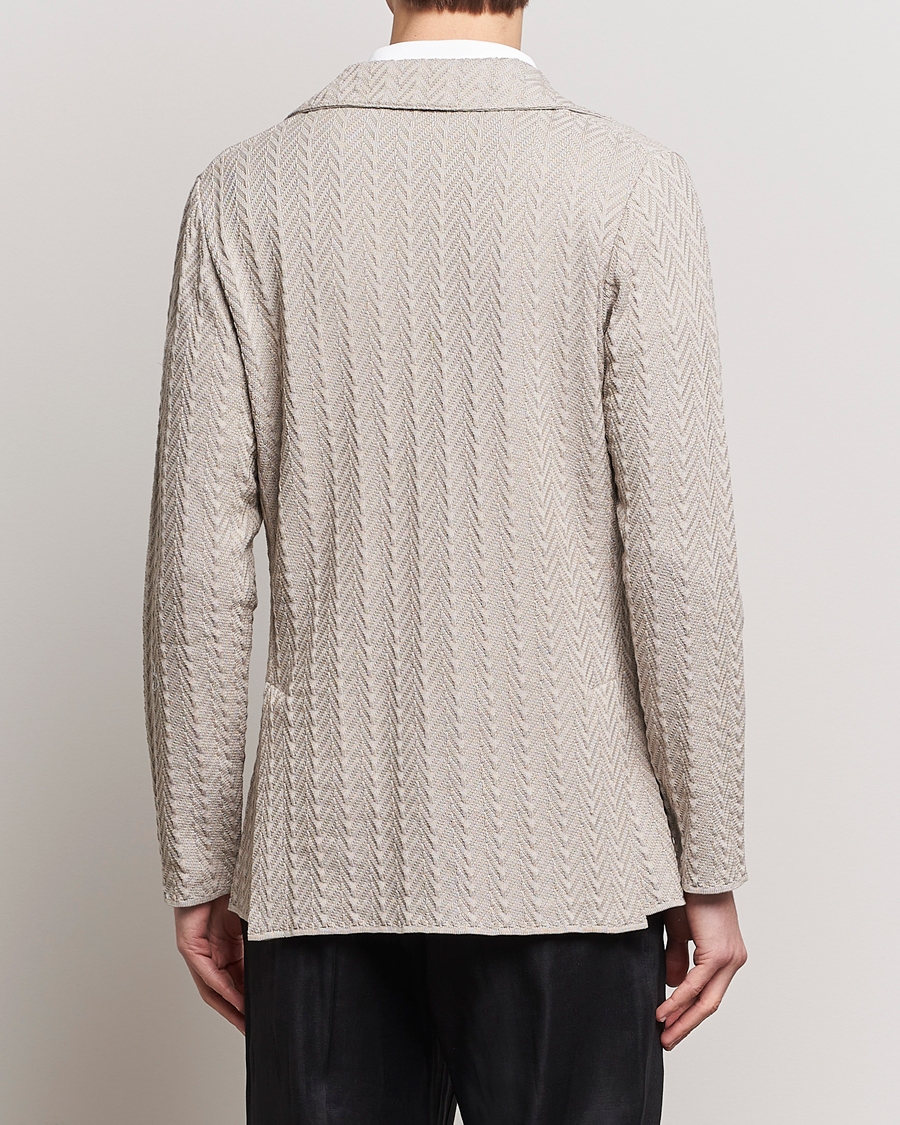 Herre | Dressjakker | Lardini | Knitted Structure Cotton Blazer Beige