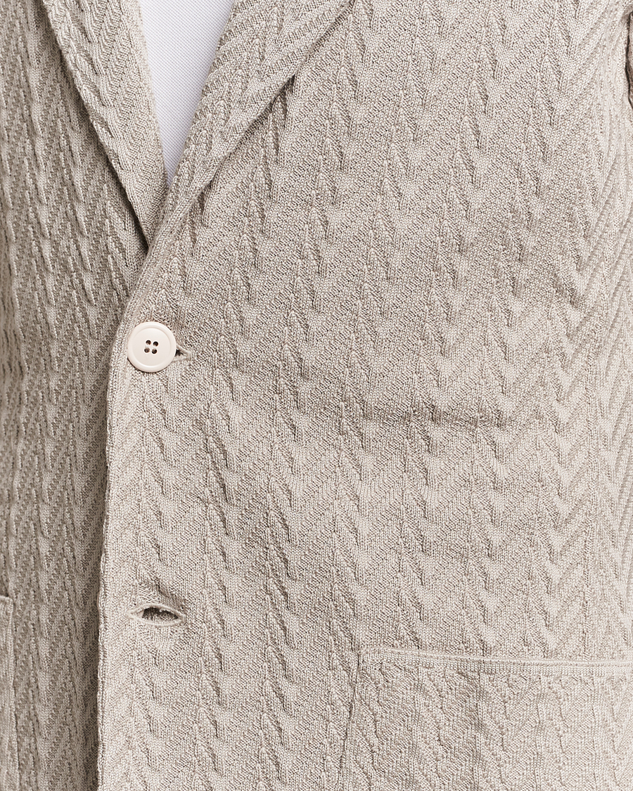 Herre | Dressjakker | Lardini | Knitted Structure Cotton Blazer Beige