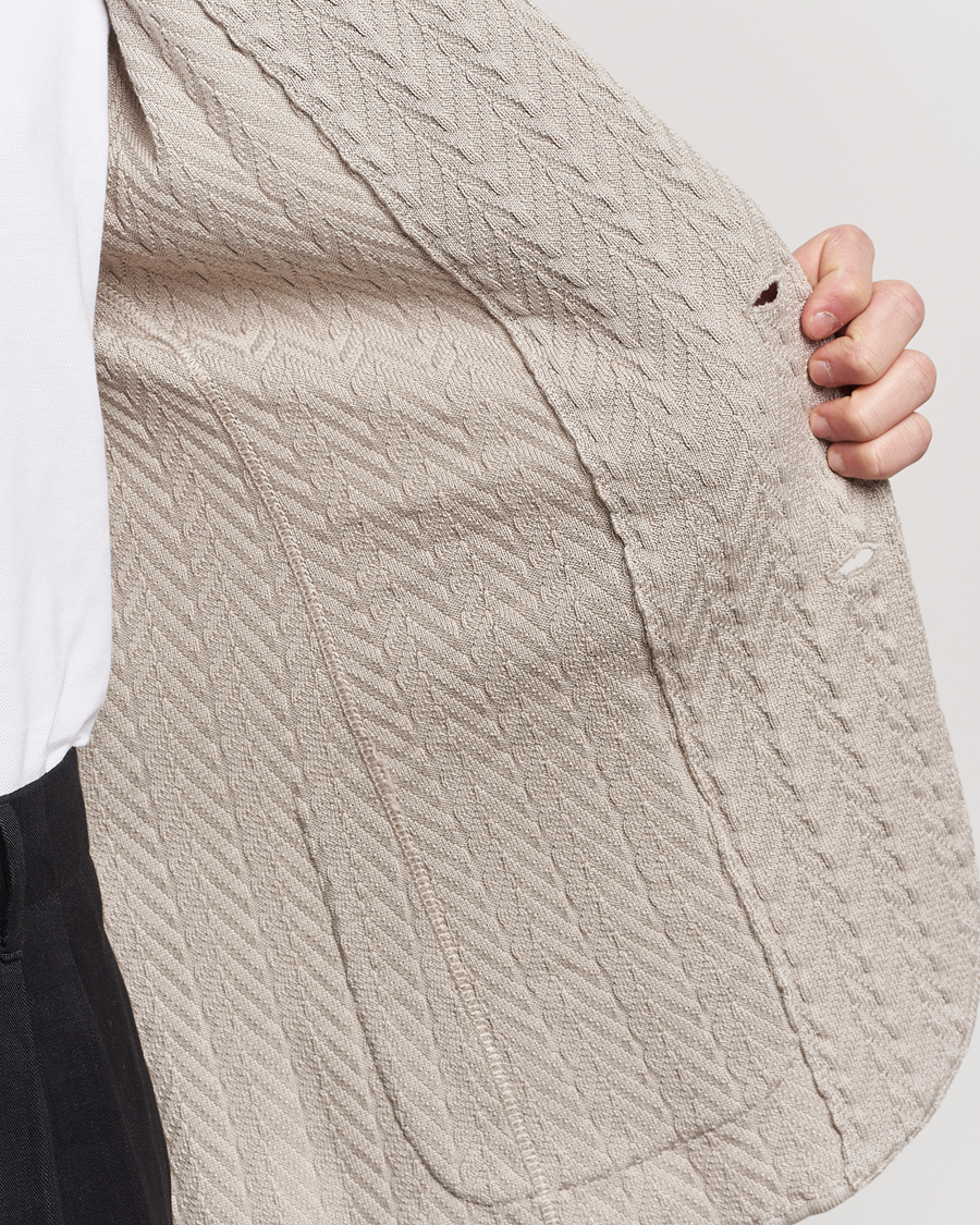 Herre | Dressjakker | Lardini | Knitted Structure Cotton Blazer Beige