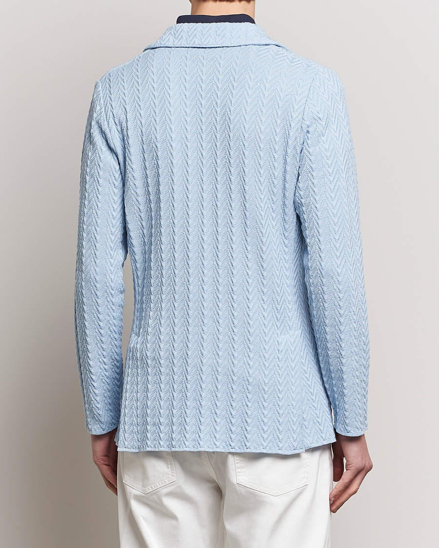 Herre | Dressjakker | Lardini | Knitted Structure Cotton Blazer Light Blue