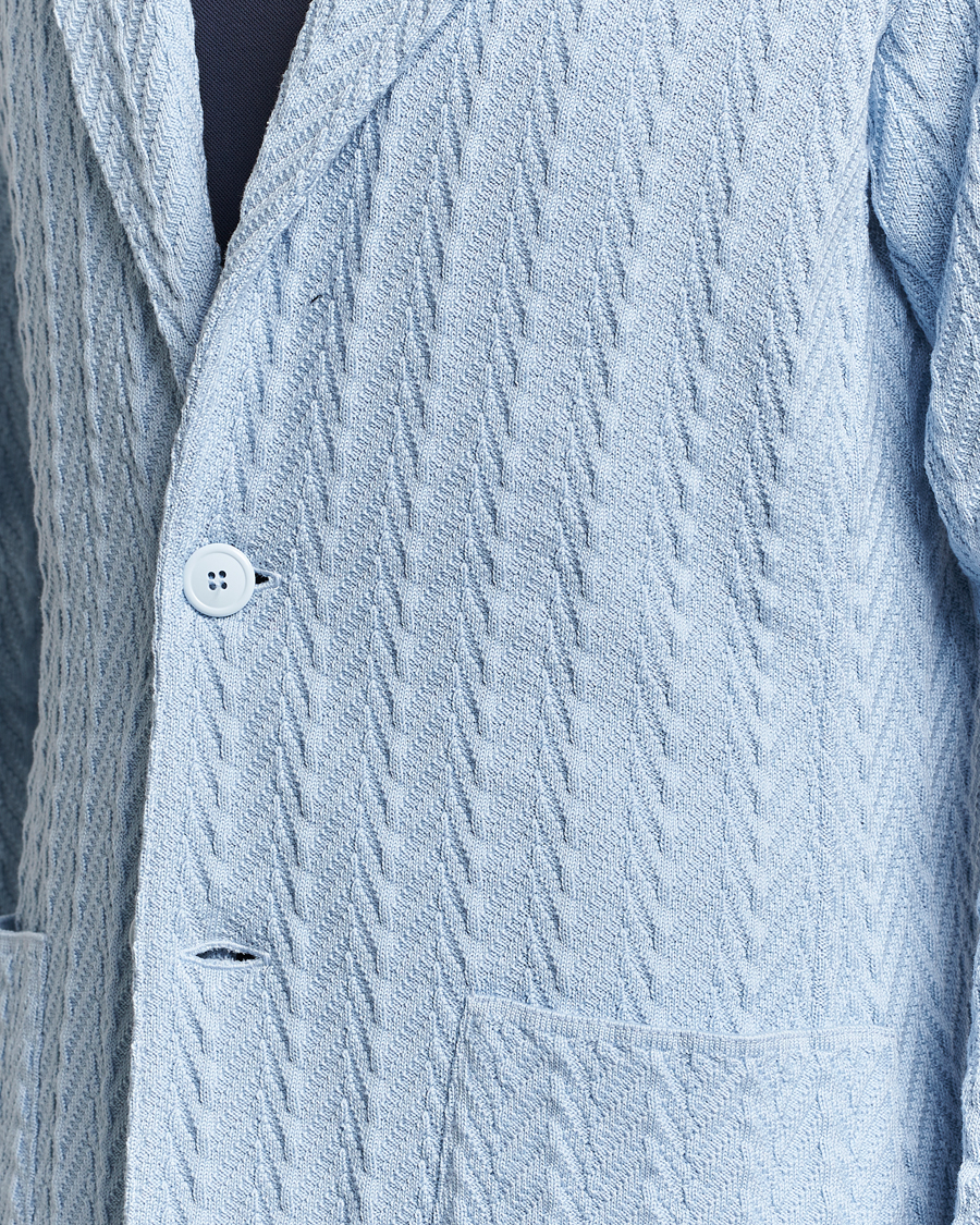 Herre | Dressjakker | Lardini | Knitted Structure Cotton Blazer Light Blue