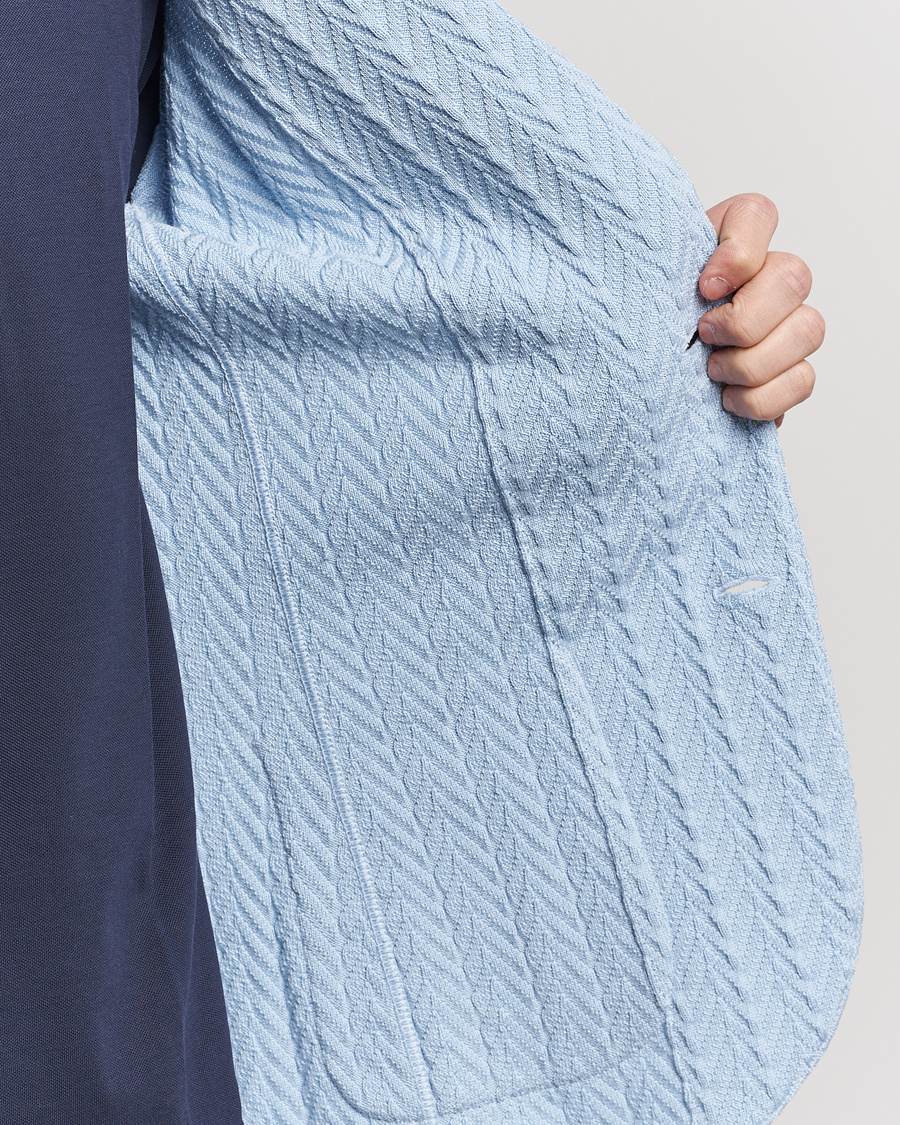 Herre | Dressjakker | Lardini | Knitted Structure Cotton Blazer Light Blue