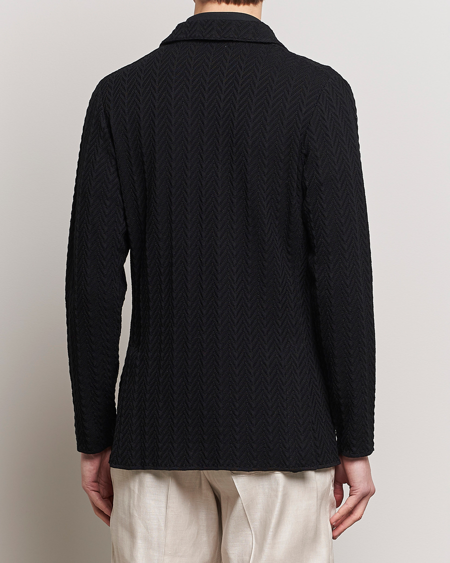 Herre | Dressjakker | Lardini | Double Breasted Structured Knitted Blazer Black