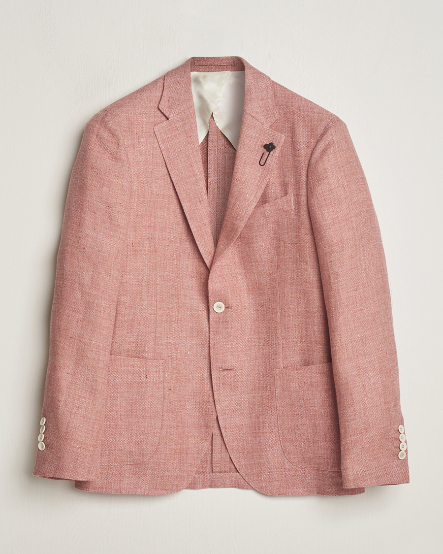 Herre | Dressjakker | Lardini | Wool/Linen Patch Pocket Blazer Soft Red
