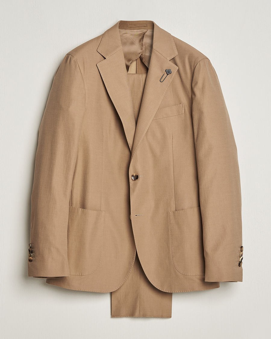Herre | Dresser | Lardini | Solaro Cotton Suit Light Brown
