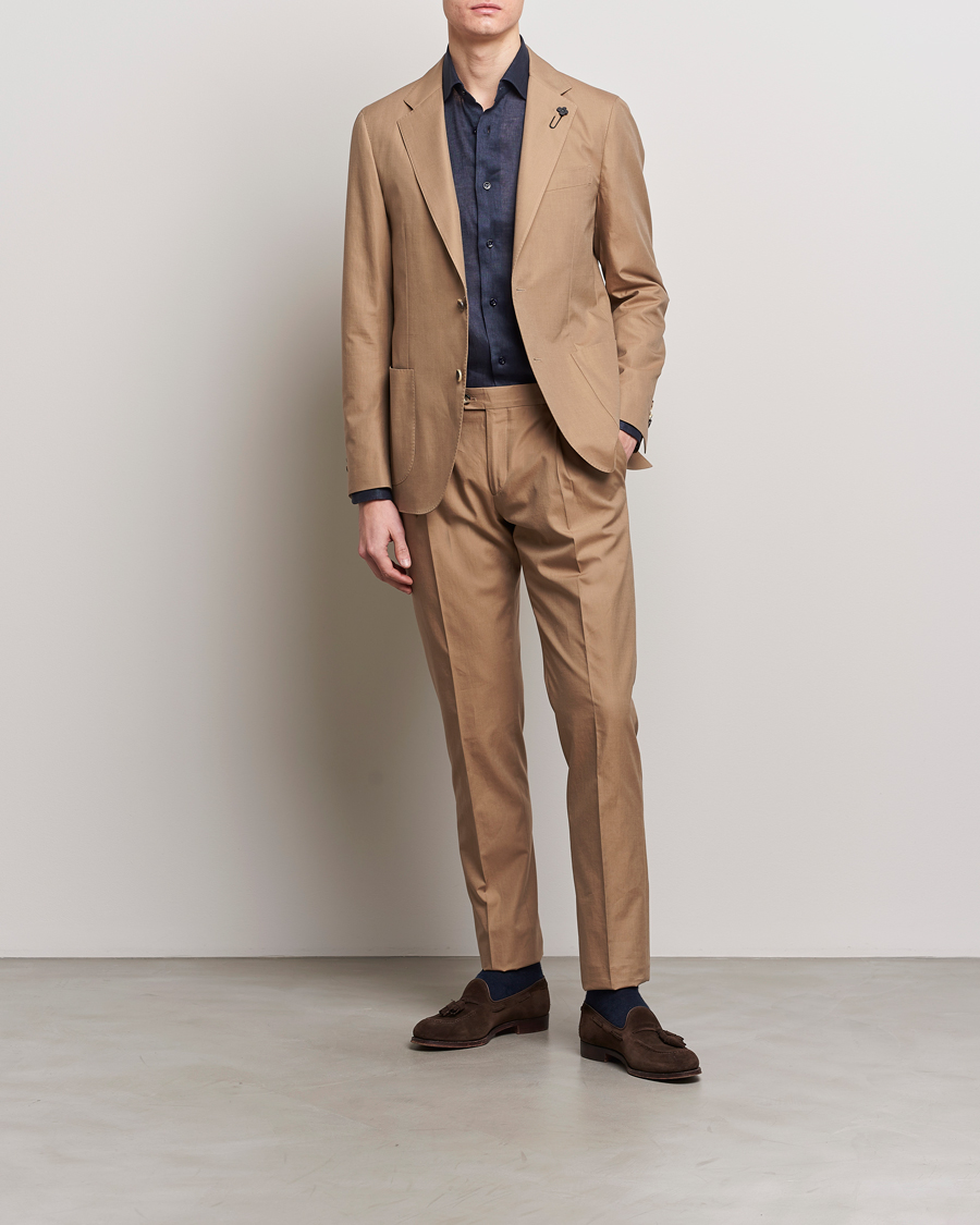 Herre | Avdelinger | Lardini | Solaro Cotton Suit Light Brown