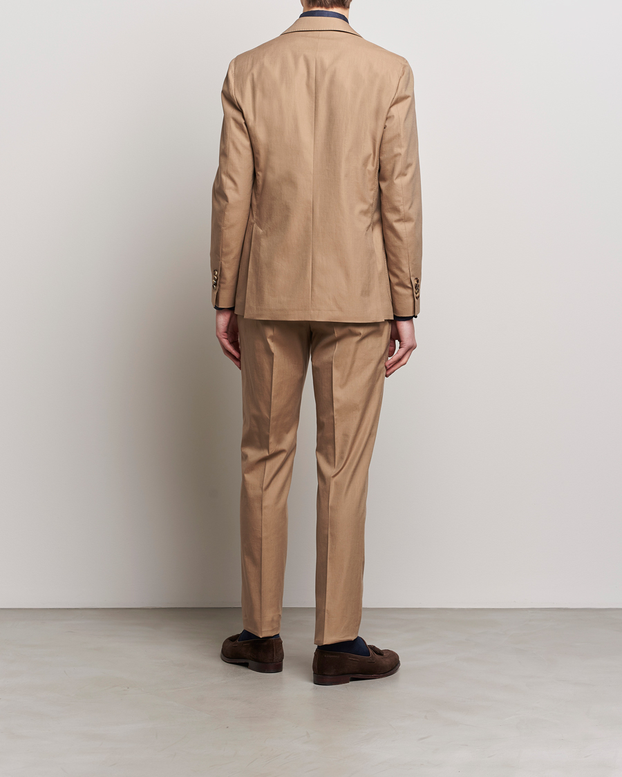 Herre | Dresser | Lardini | Solaro Cotton Suit Light Brown