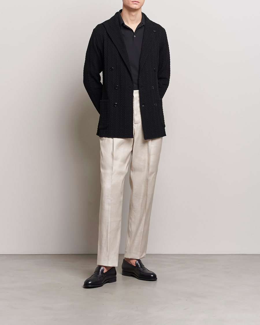 Herre | Bukser | Lardini | Atos Pleated Linen Trousers Beige