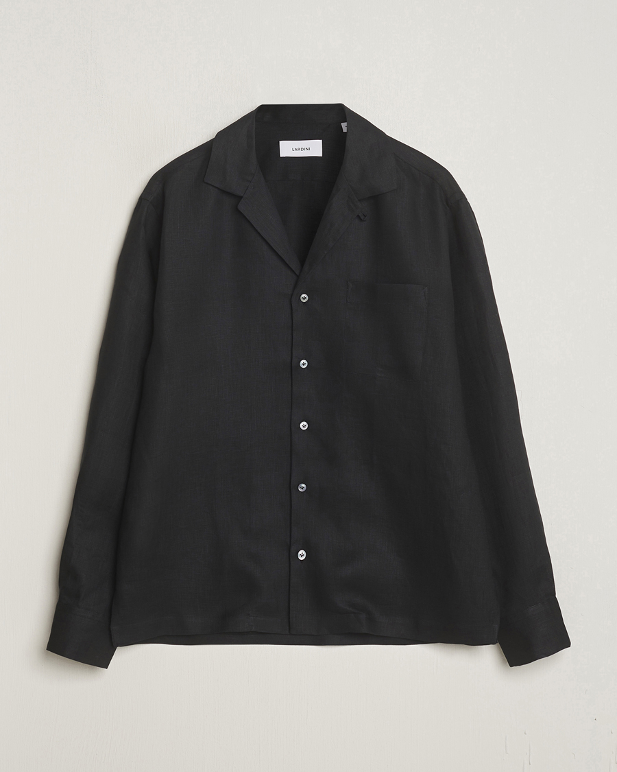 Herre | Skjorter | Lardini | Klop Linen Shirt Black