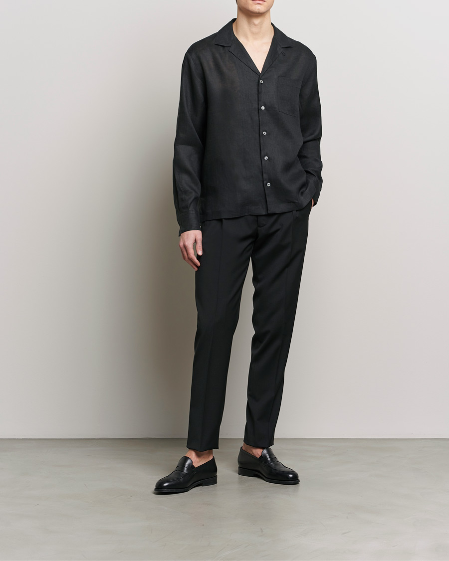 Herre | Skjorter | Lardini | Klop Linen Shirt Black