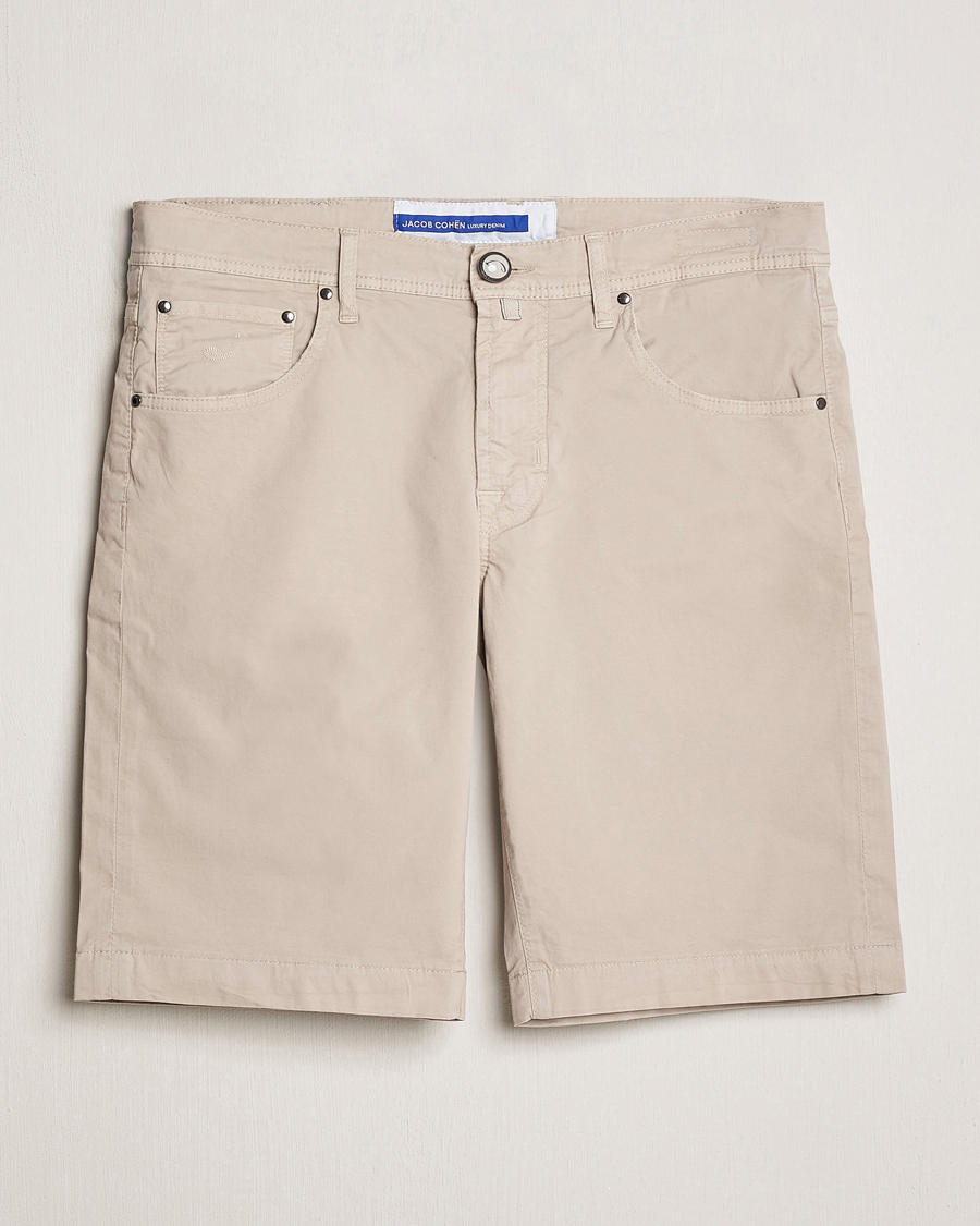 Herre | Shorts | Jacob Cohën | Nicolas Cotton Gabardine Shorts Beige