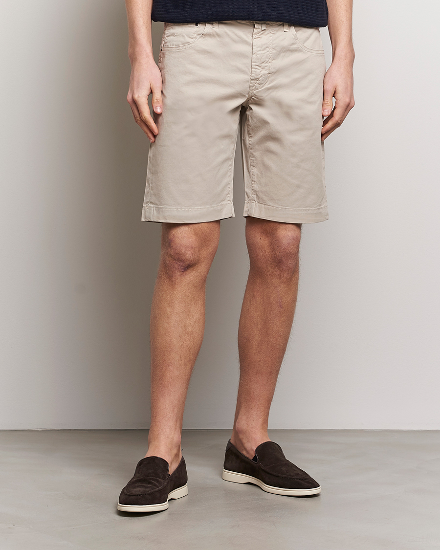 Herre | Avdelinger | Jacob Cohën | Nicolas Cotton Gabardine Shorts Beige