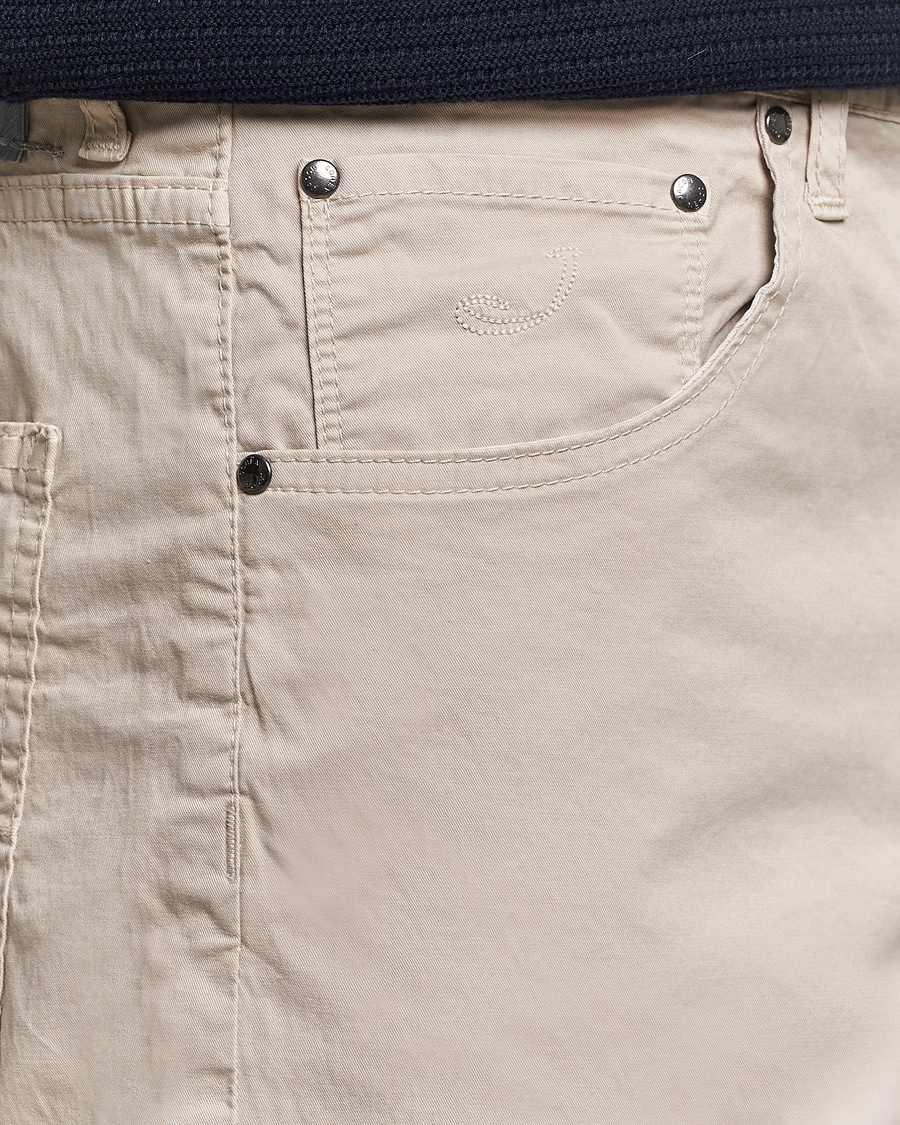 Herre | Shorts | Jacob Cohën | Nicolas Cotton Gabardine Shorts Beige