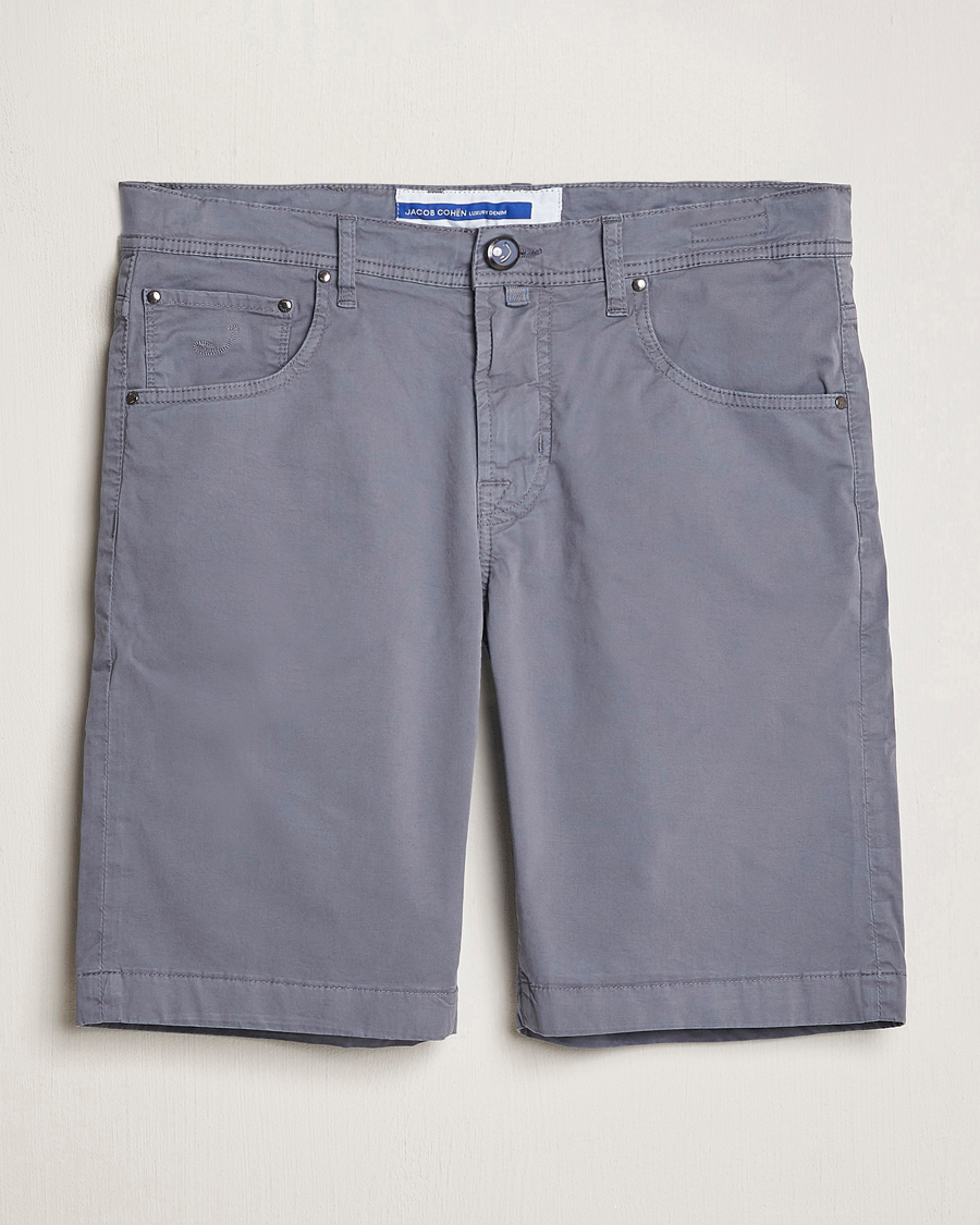 Herre | Shorts | Jacob Cohën | Nicolas Cotton Gabardine Shorts Blue Grey