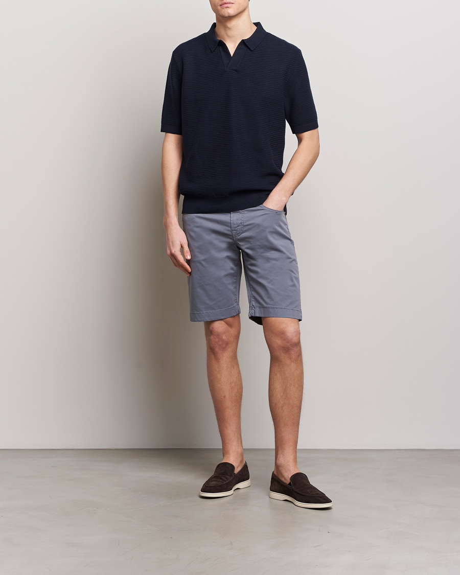 Herre | Shorts | Jacob Cohën | Nicolas Cotton Gabardine Shorts Blue Grey