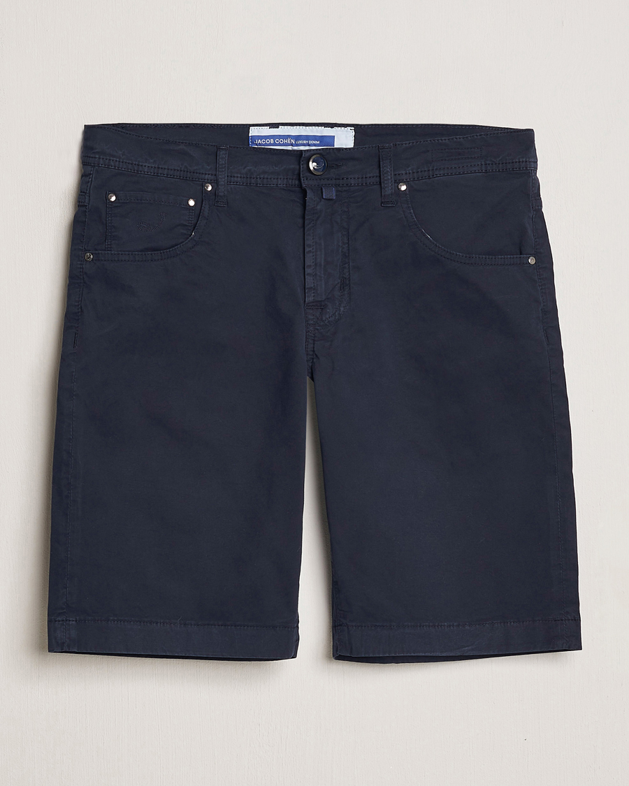 Herre | Shorts | Jacob Cohën | Nicolas Cotton Gabardine Shorts Navy