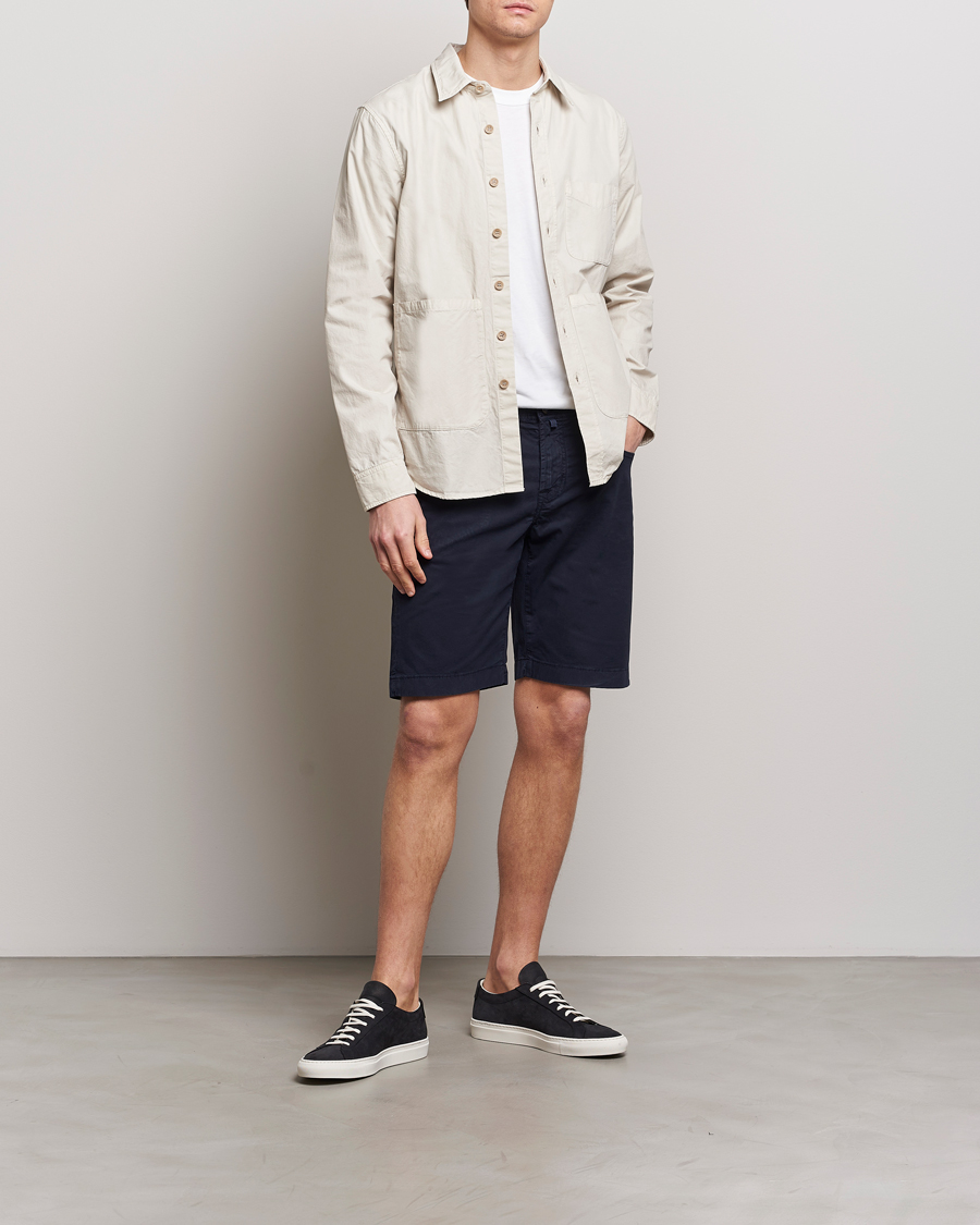 Herre | Shorts | Jacob Cohën | Nicolas Cotton Gabardine Shorts Navy